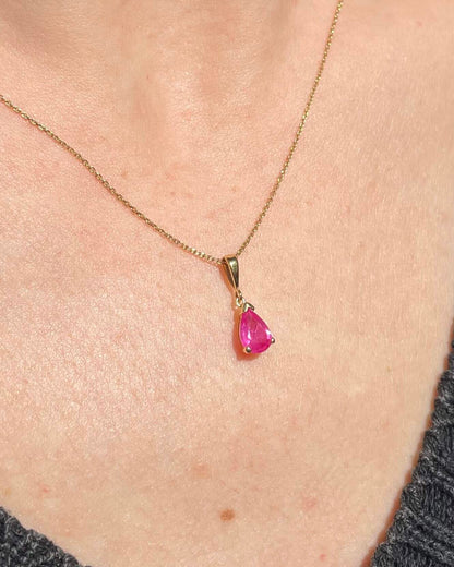 Pendentif Vintage Rubis &quot;Lillian&quot; - Elliade Paris