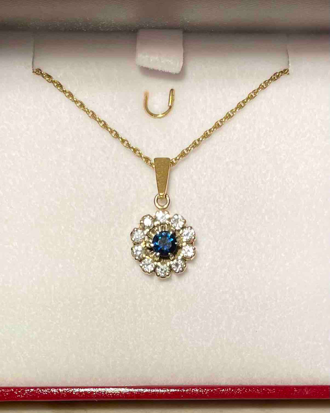 &quot;Justine&quot; Sapphire &amp;amp; Diamond Daisy Pendant