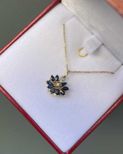 Pendentif Vintage Saphirs &amp; Diamants "Zoria" - Elliade Paris