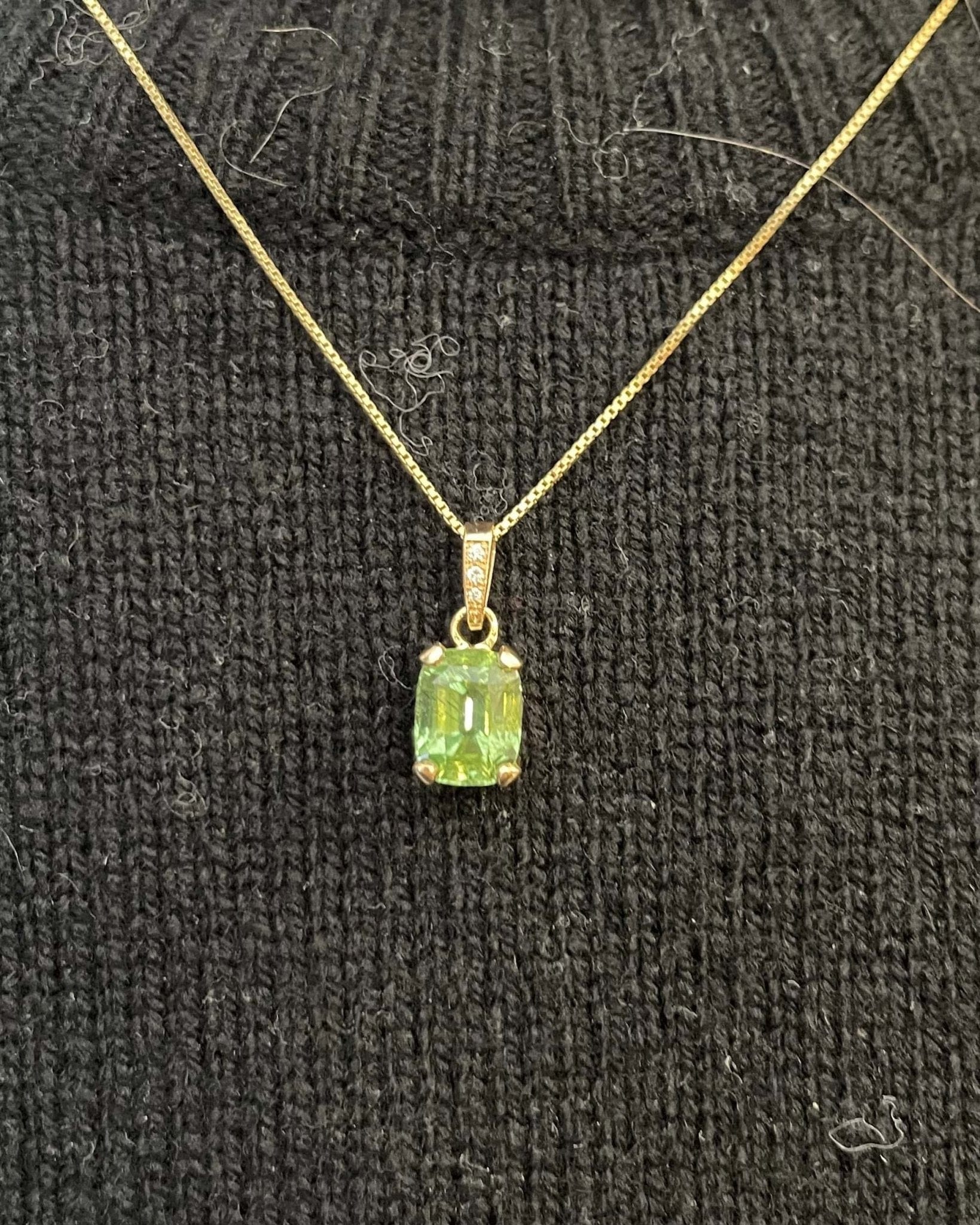 Pendentif Vintage Tourmaline 4.75 carats &amp; Diamants "Talia" - Elliade Paris
