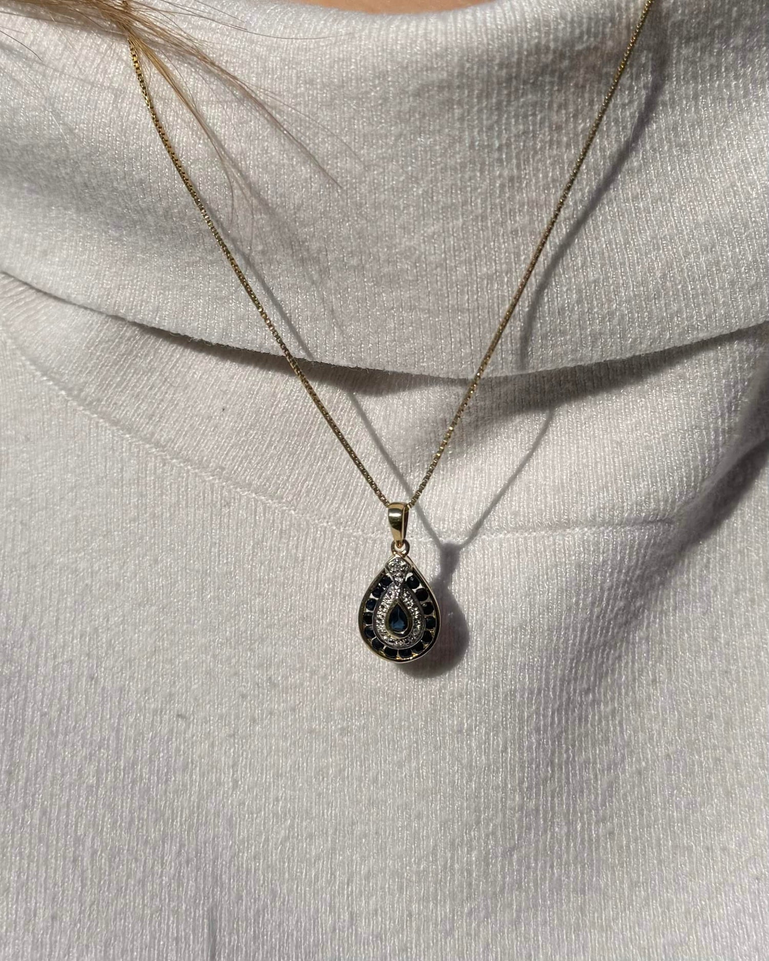 Pendentif Vintage Saphirs &amp; Diamants &quot;Kira&quot;