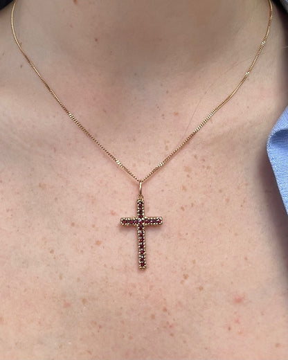 Pendentif Croix Grenats 0.34 carat “Maud”