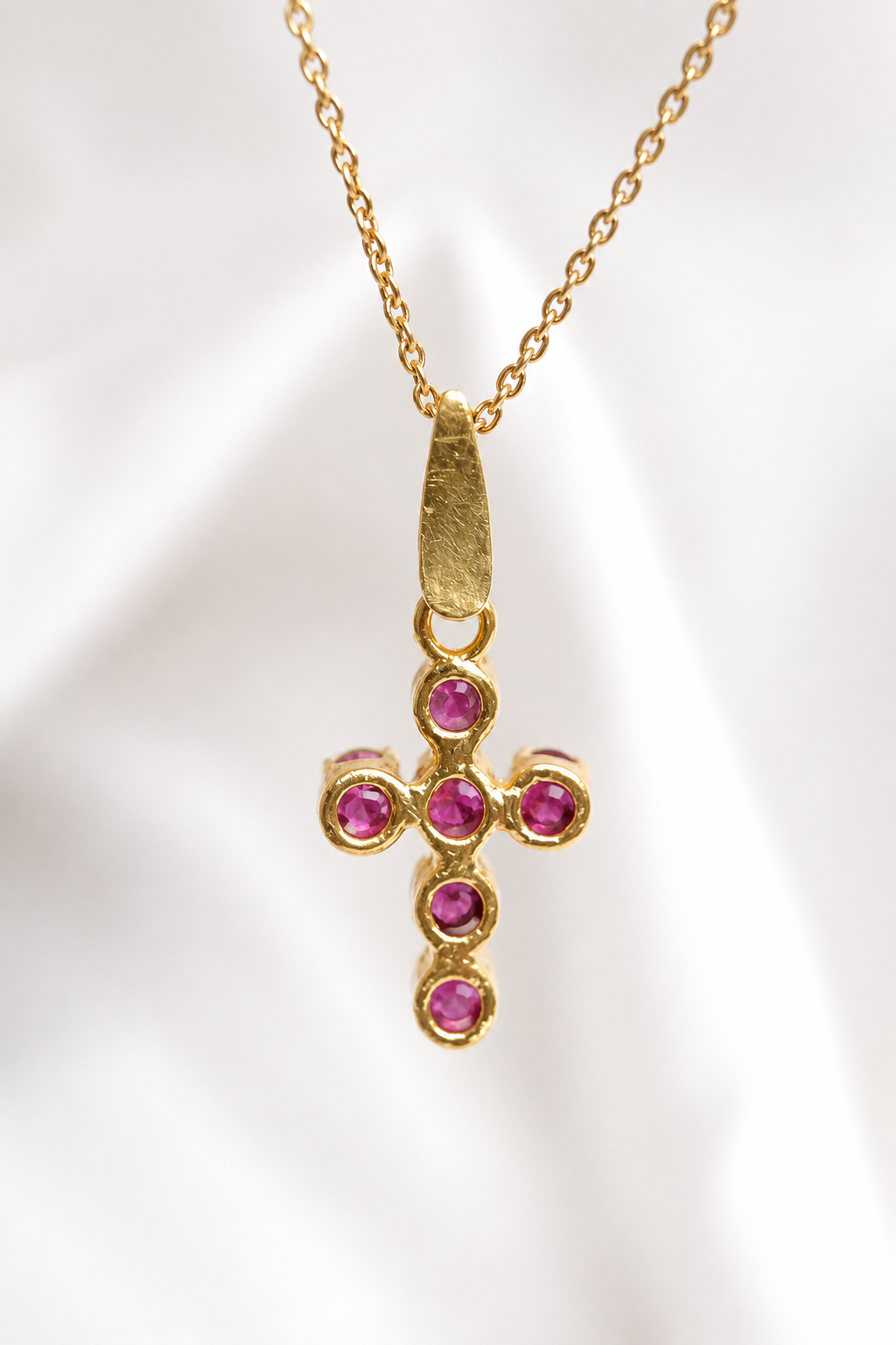 Pendentif Croix Rubis 1.20 carat "Pierre"