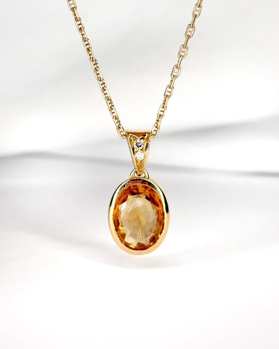 Pendentif Citrine 2.60 carats &amp; Diamants "Rosalia"