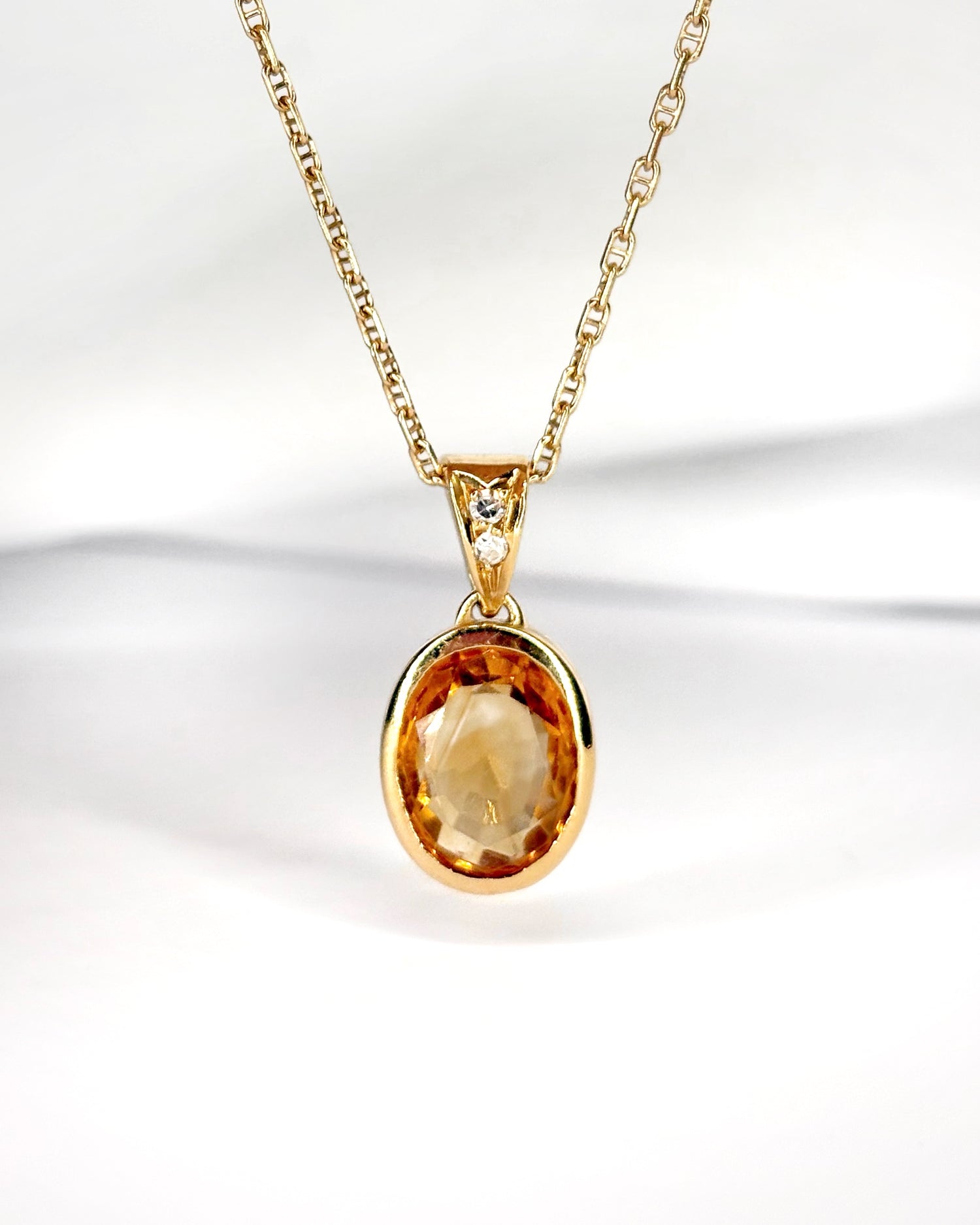 Pendentif Citrine 2.60 carats &amp; Diamants "Rosalia"