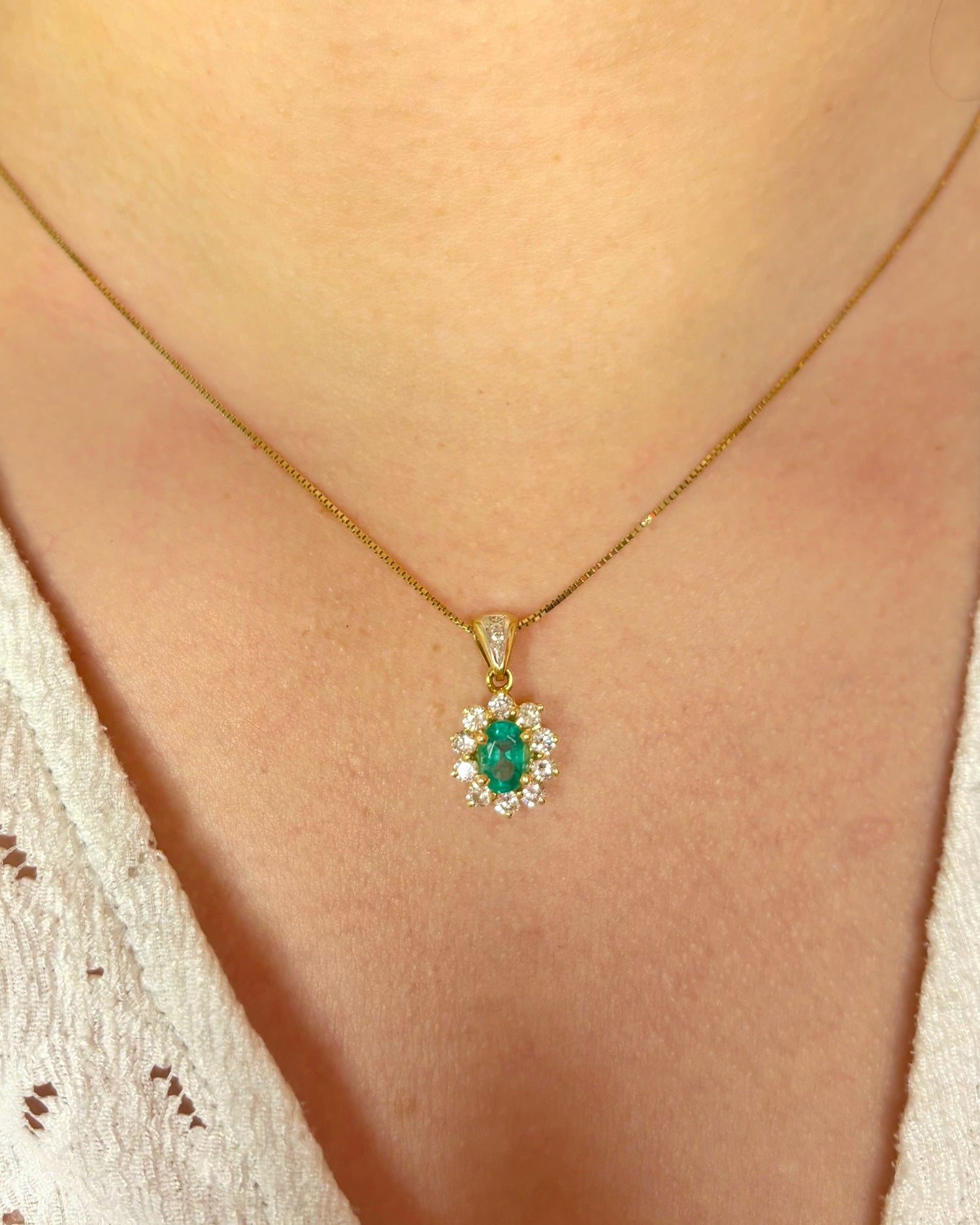 Emerald Daisy Pendant "Tina"