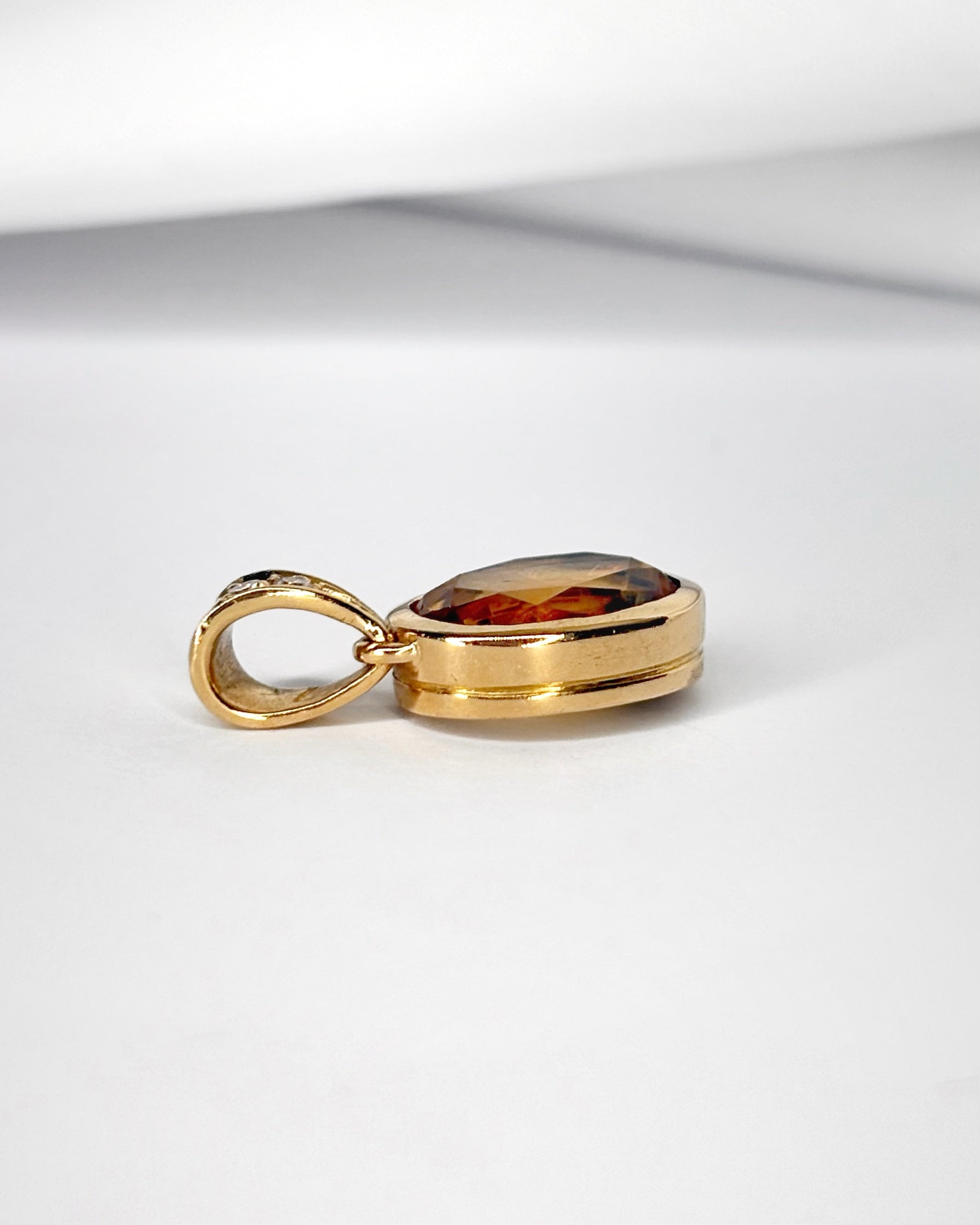 Pendentif Citrine 2.60 carats &amp; Diamants "Rosalia"