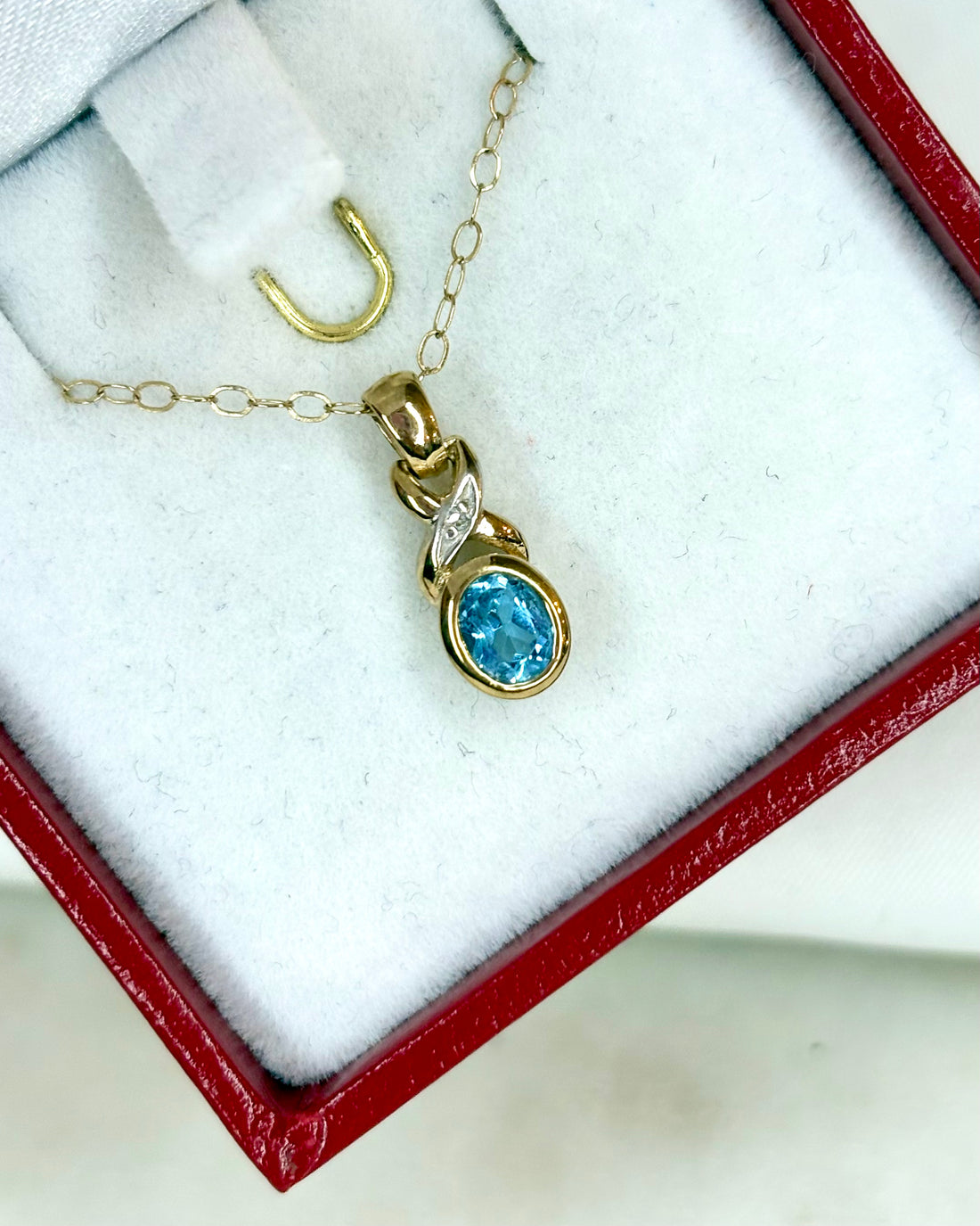 Pendentif Topaze &amp; Diamant &quot;Cyrielle&quot;
