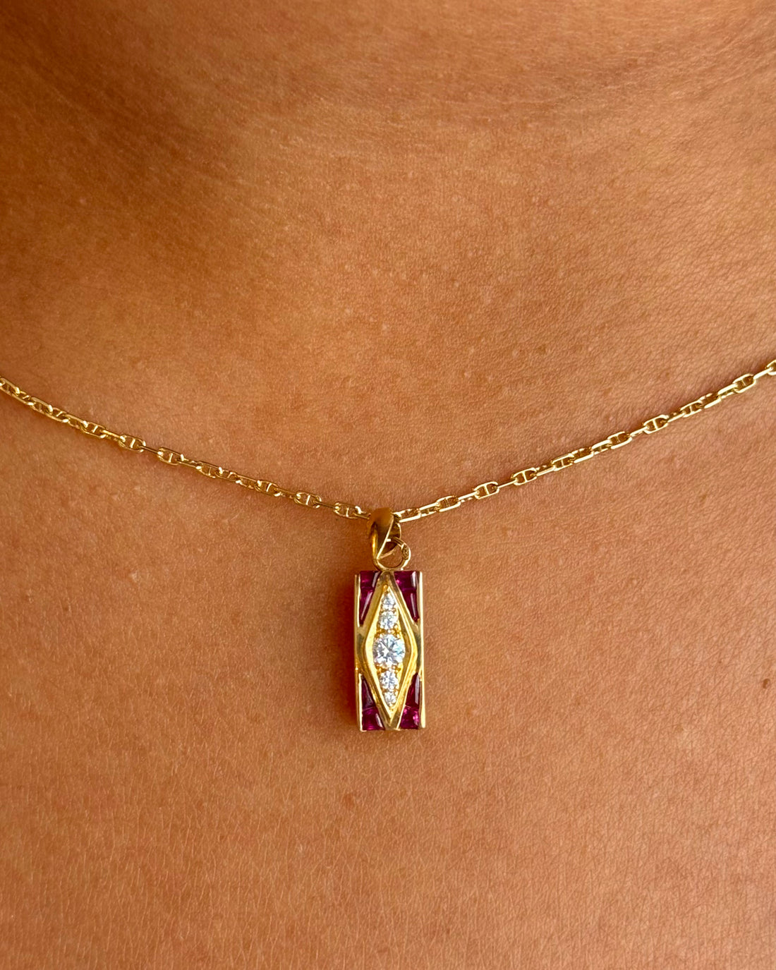 Pendentif Rubis &amp; Diamants "Charline"