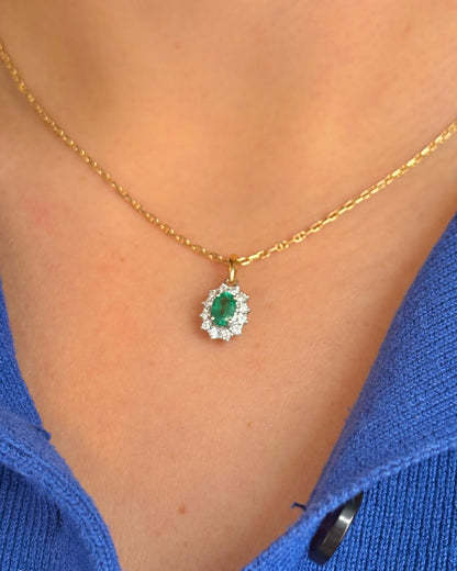 Colgante Margarita Esmeralda de 0.40 quilates y Diamantes de 0.24 quilates «Méline»