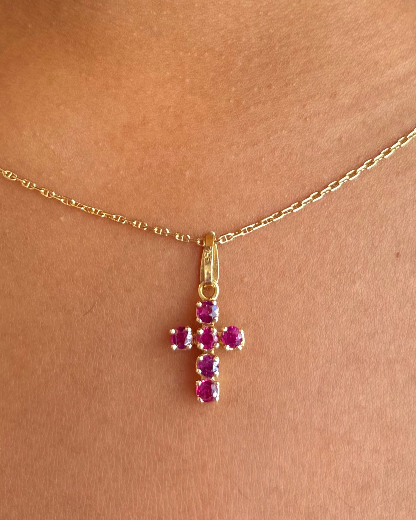 Pendentif Croix Rubis 1.20 carat "Pierre"
