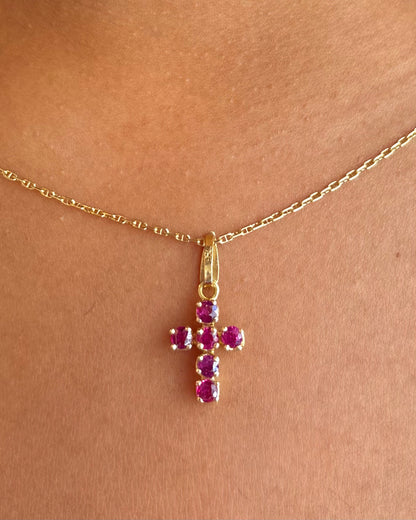 Pendentif Croix Rubis 1.20 carat "Pierre"