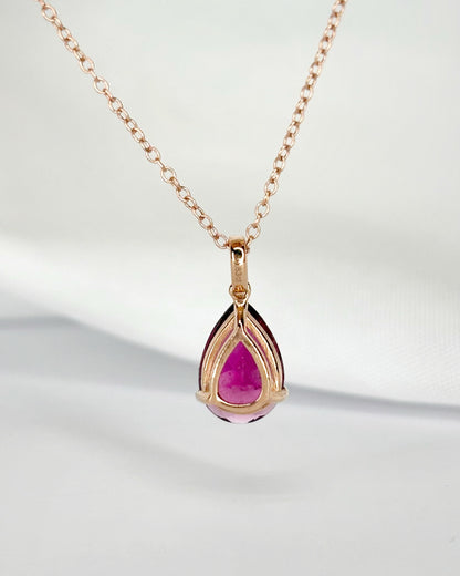 Collier Tourmaline 1.10 carat, Diamants &amp; Or 7,65g "Lucille"