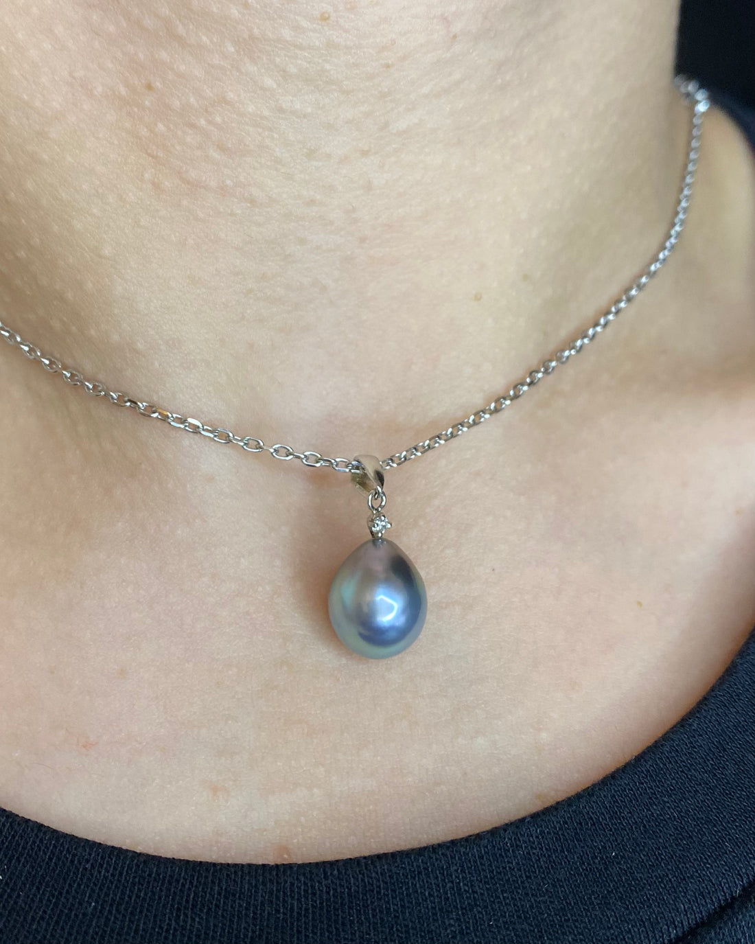 Pendentif Perle &amp; Diamant &quot;Alaïa&quot;