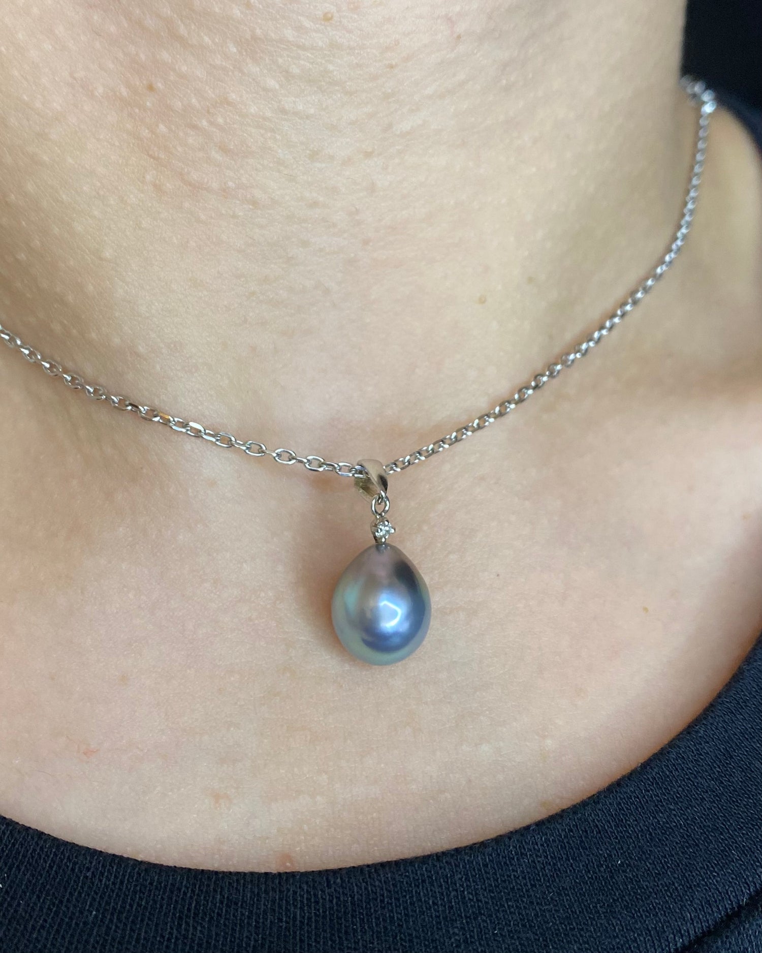 Pendentif Perle &amp; Diamant &quot;Alaïa&quot;