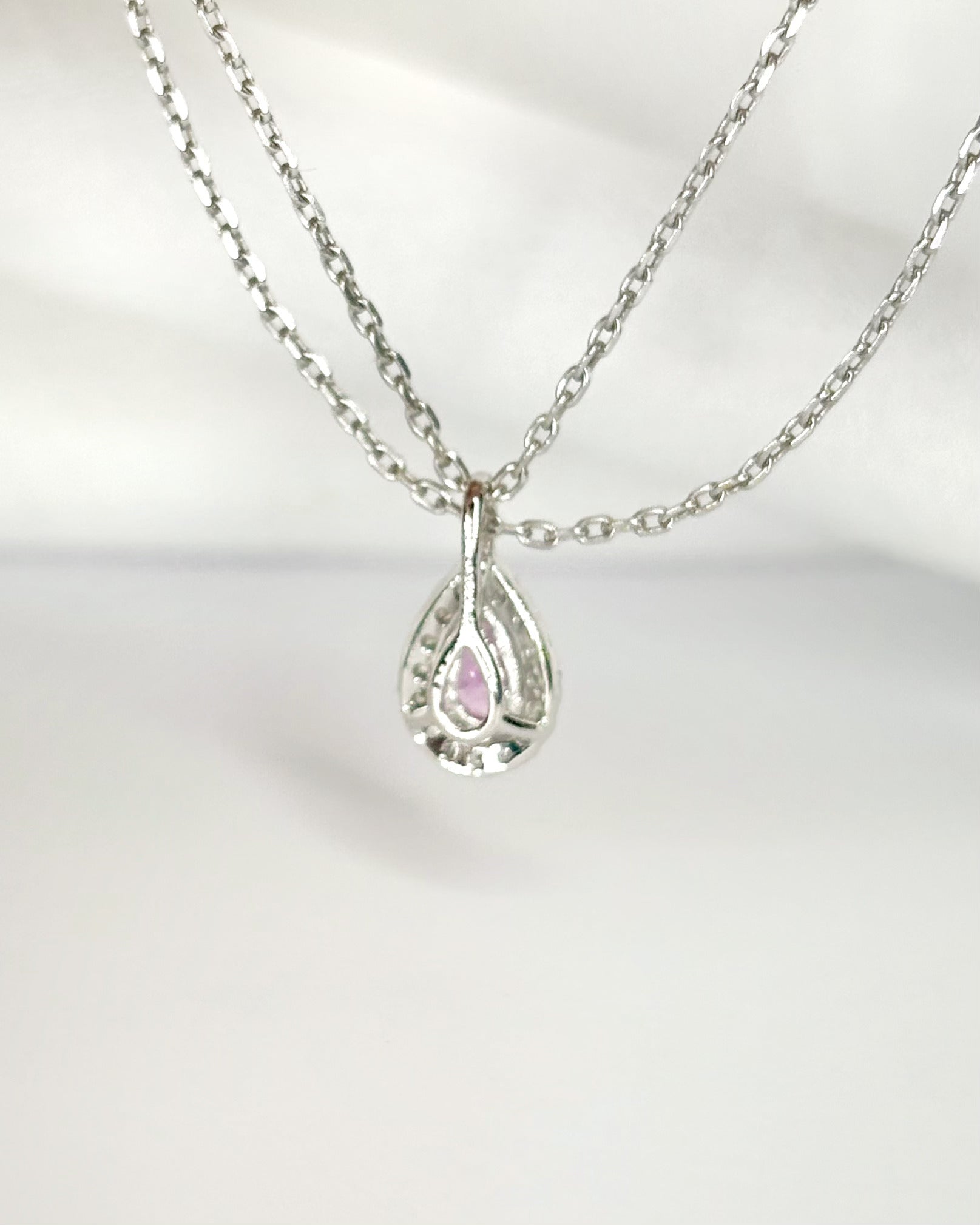 Pendentif Saphir Rose &amp; Diamants "Rosa"