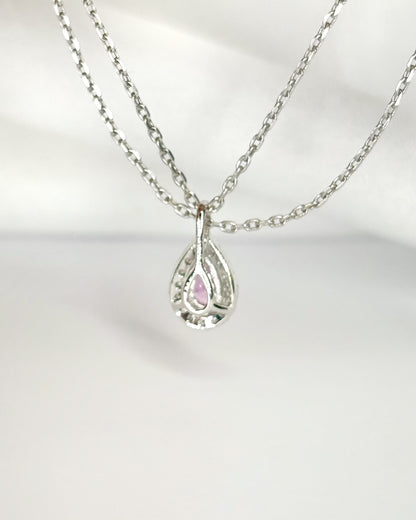 Pendentif Saphir Rose &amp; Diamants "Rosa"