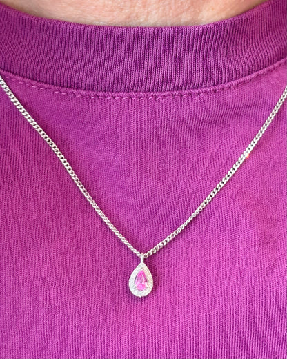 Pendentif Saphir Rose &amp; Diamants "Rosa"