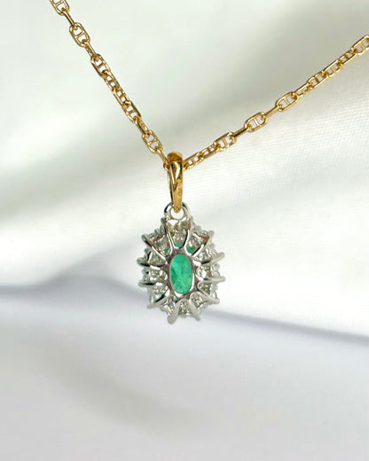 Colgante Margarita Esmeralda de 0.40 quilates y Diamantes de 0.24 quilates «Méline»
