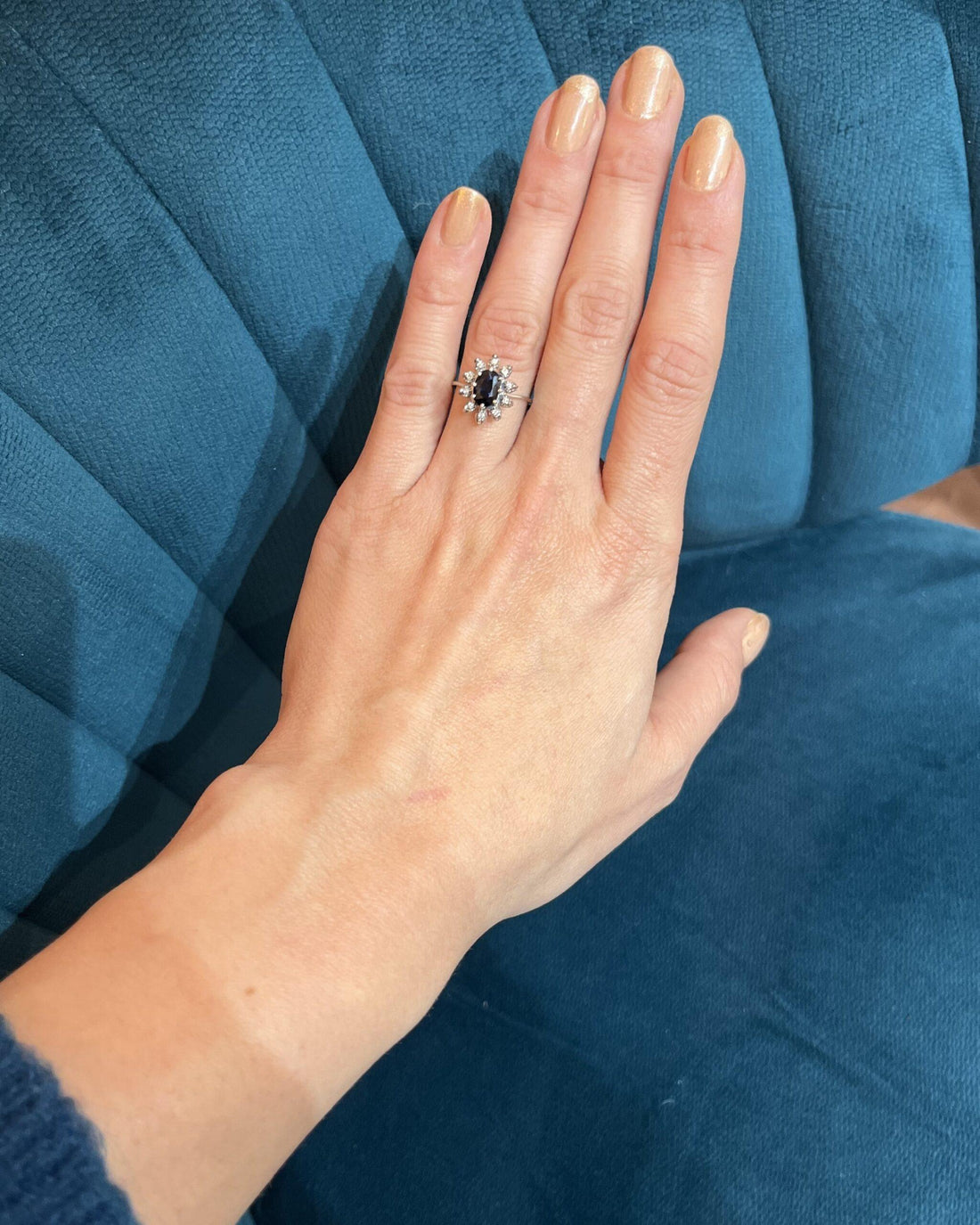 Bague Vintage Marguerite Saphir &quot;Lila&quot;