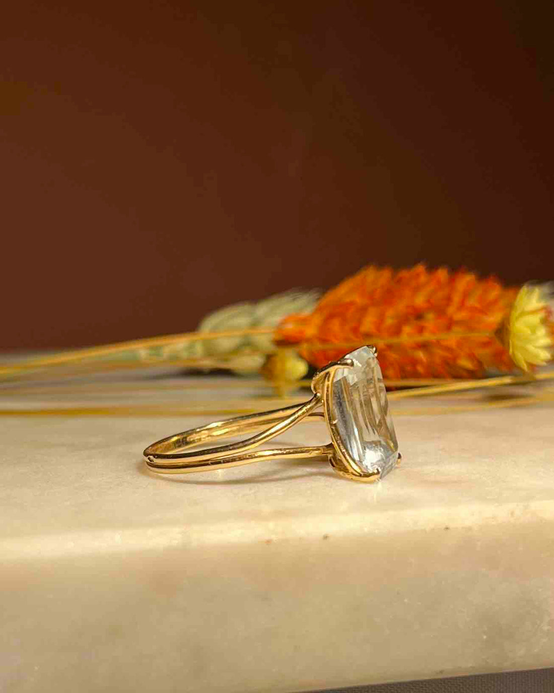 Bague vintage Aigue-Marine &quot;Nila&quot;
