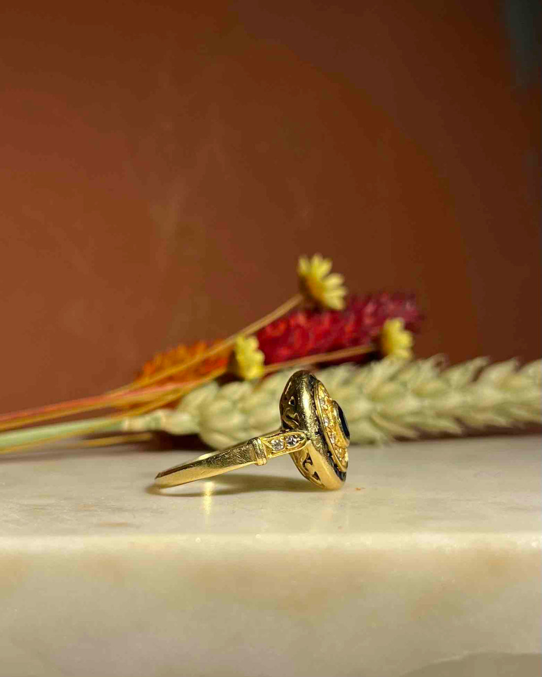 Bague Style Art-Déco Saphirs et Diamants &quot;Ladissé&quot;