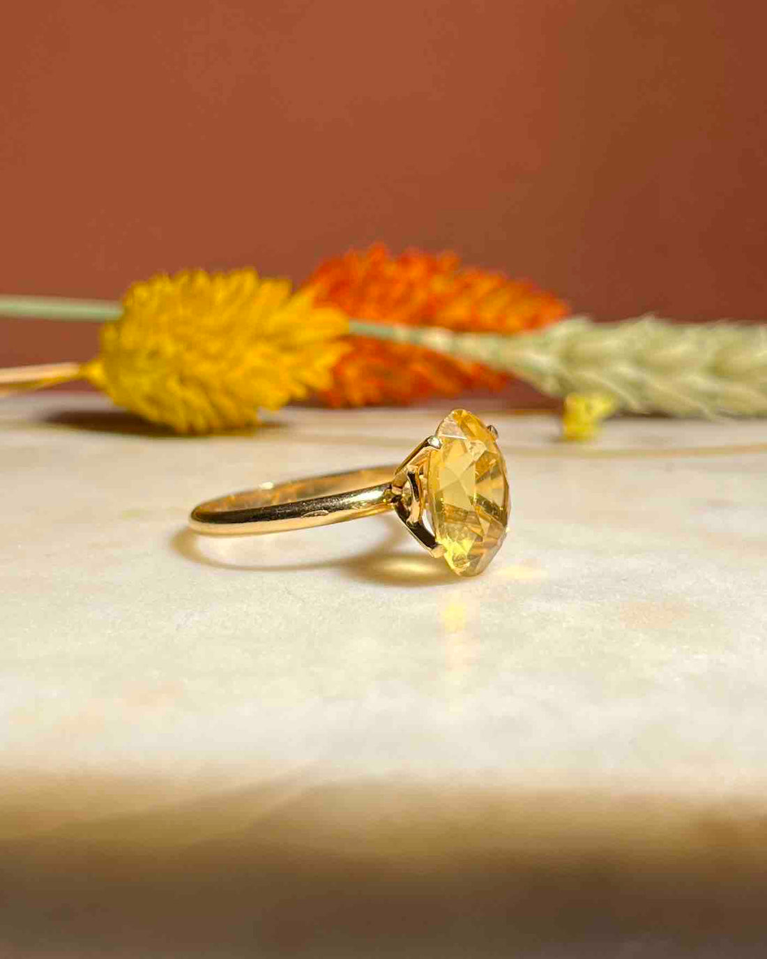 Bague vintage citrine &quot;Dylaria&quot;