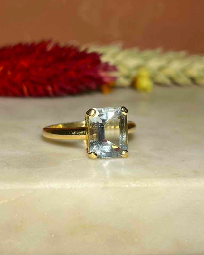 Bague vintage Aigue-Marine 2.10 carats &quot;Jenifer&quot;