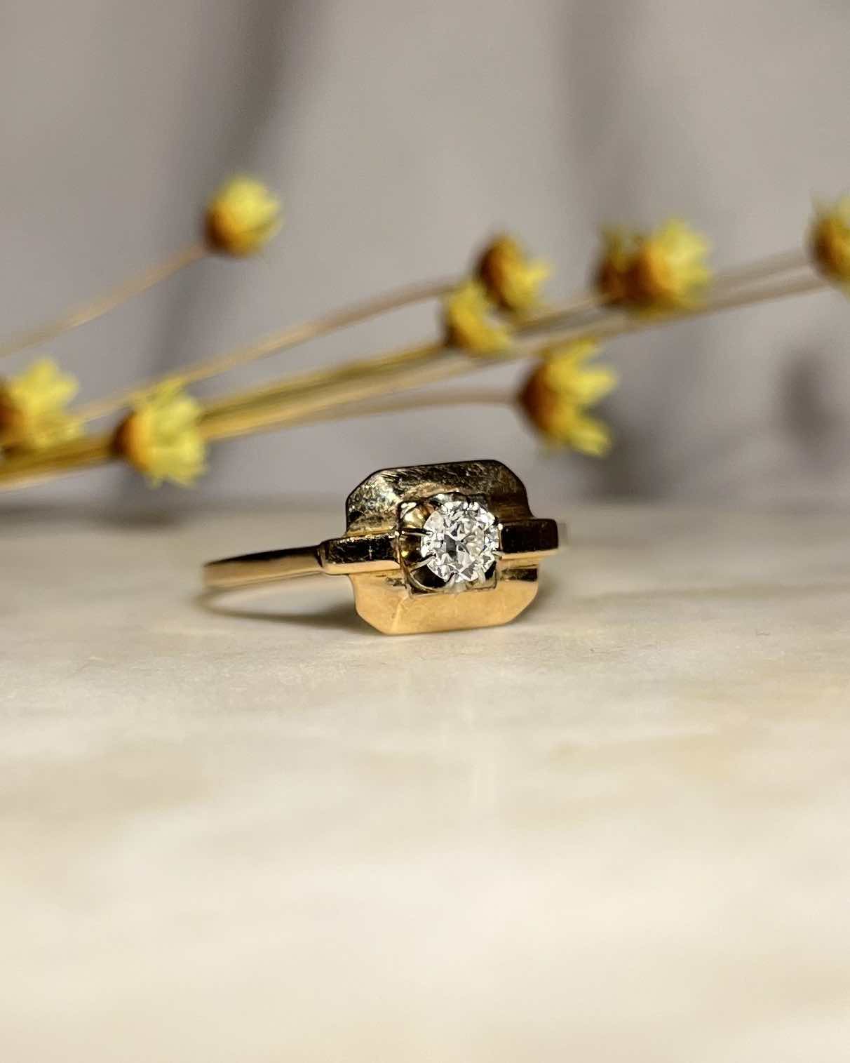 Bague Tank &amp; Diamant "Loriana" - Elliade Paris