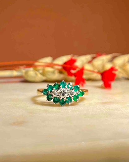 Anillo de diamantes y esmeralda &quot;Jane&quot;