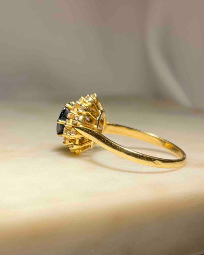 Bague marguerite saphir &amp; diamants &quot;Aude&quot;