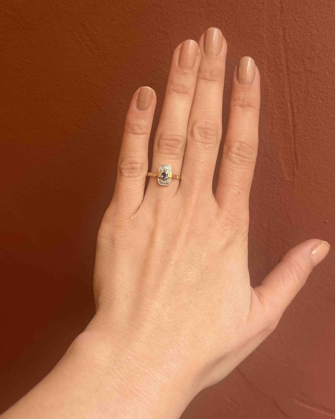 Bague Art-Déco Saphir &amp; Diamants &quot;Oria&quot;