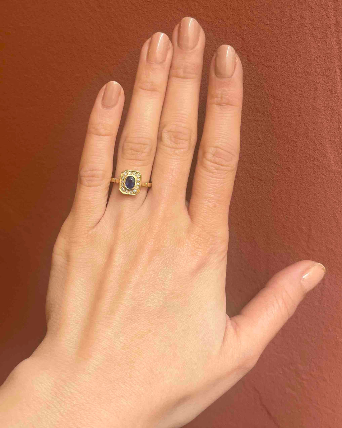 Bague Art-Déco Saphir &amp; Diamants &quot;Sophie&quot;