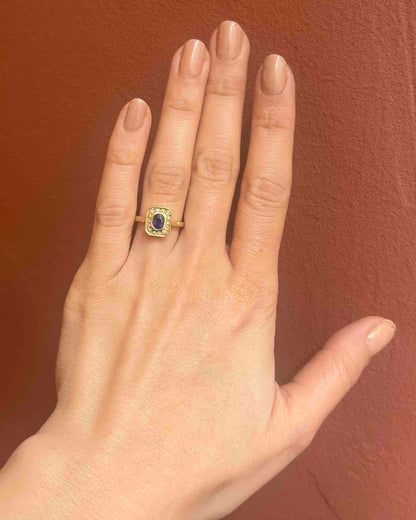 Bague Art-Déco Saphir &amp; Diamants &quot;Sophie&quot;