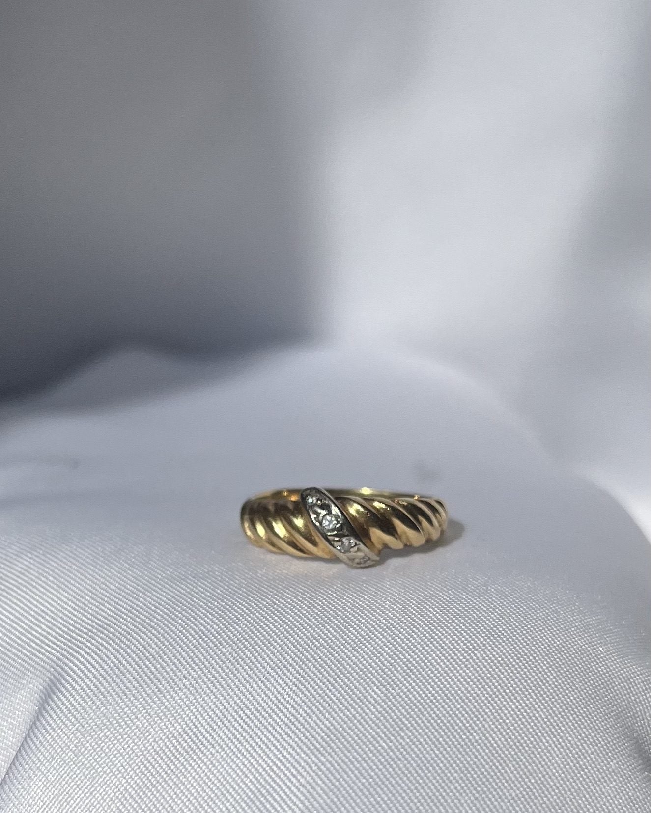 Bague Jonc godron Diamants "Adèle" - Elliade Paris