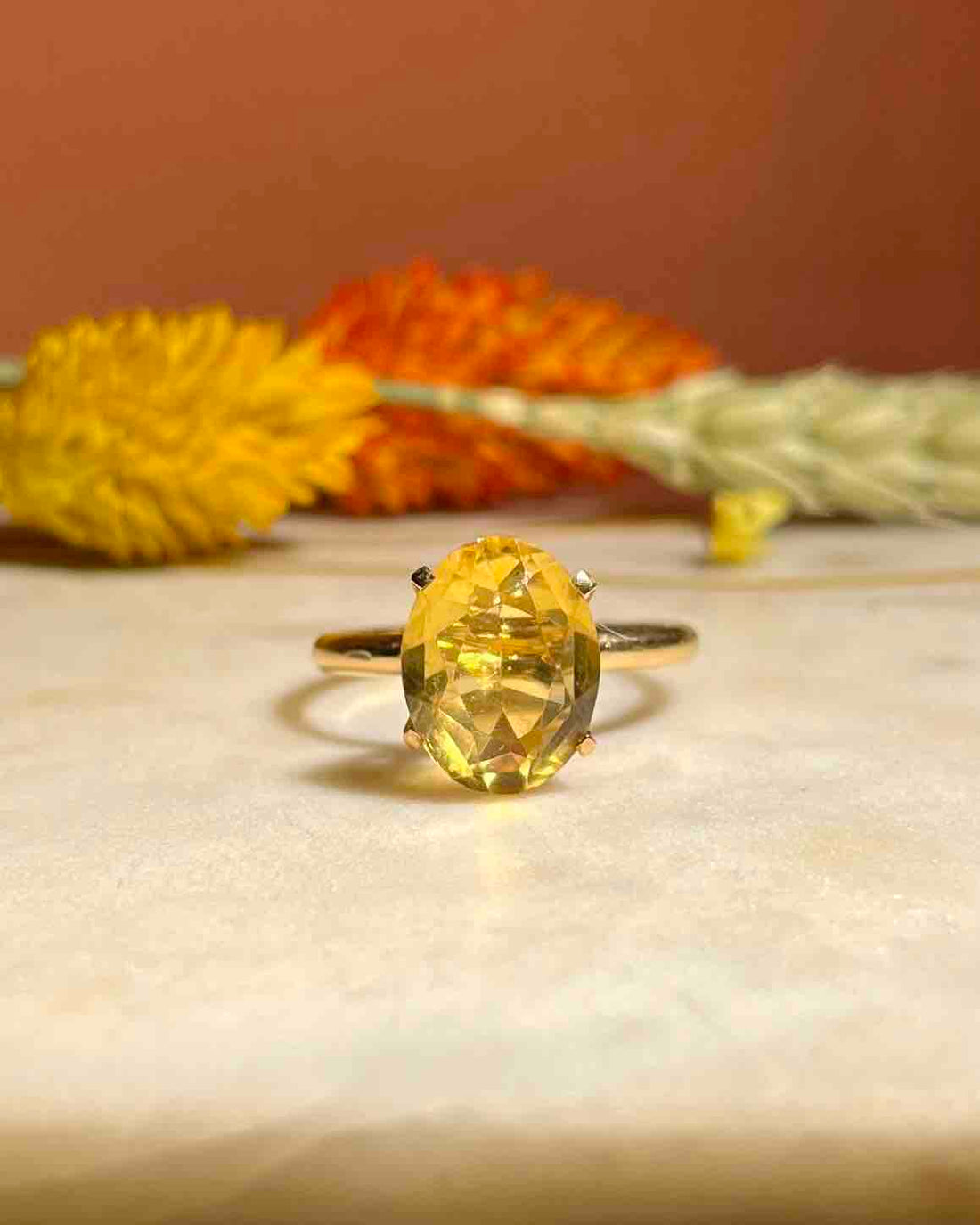 Bague vintage citrine &quot;Dylaria&quot;
