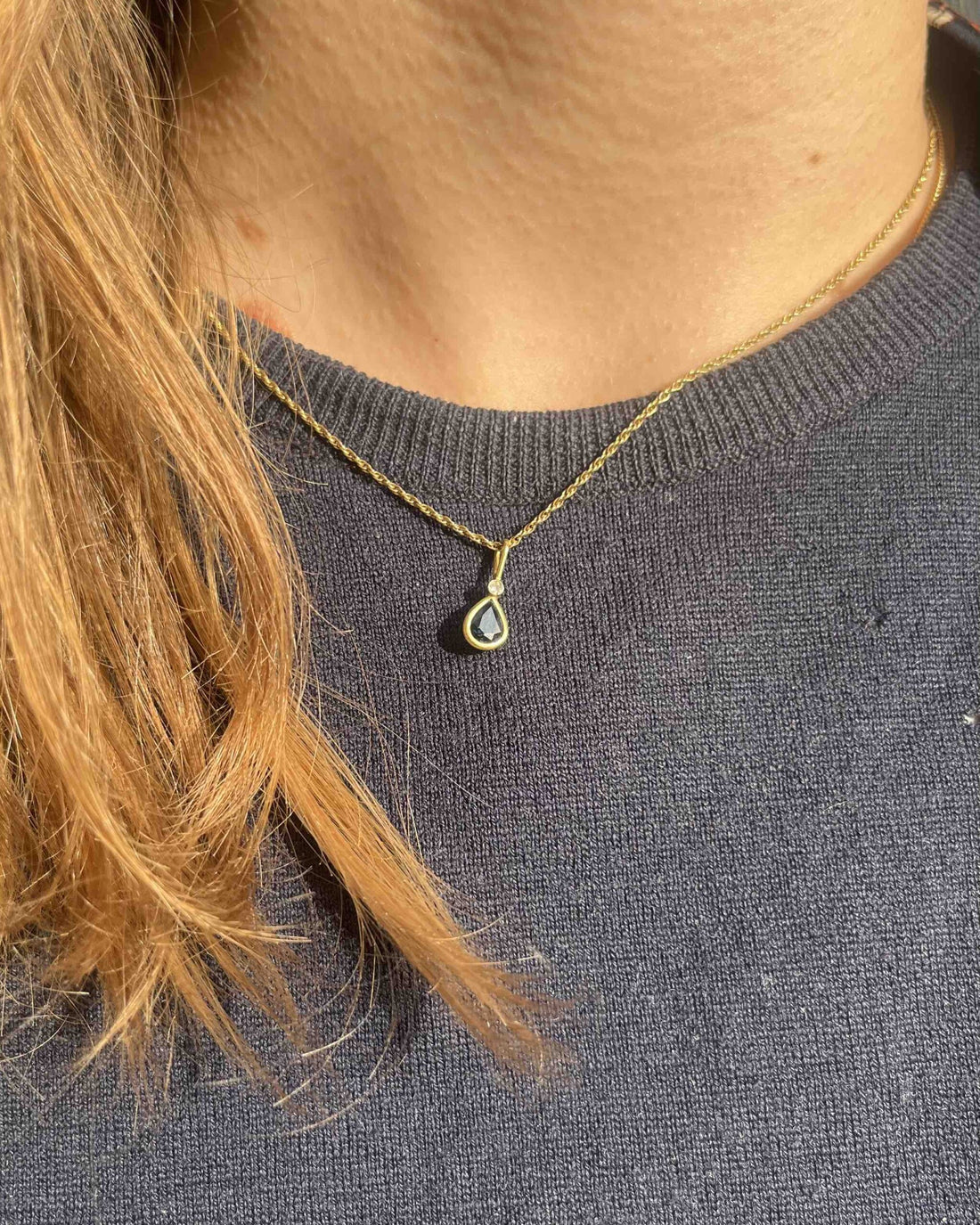 Pendentif Saphir &amp; diamants &quot;Orélia&quot;