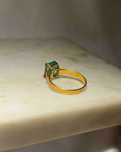 Bague Émeraude &amp; Or vintage "Lia"