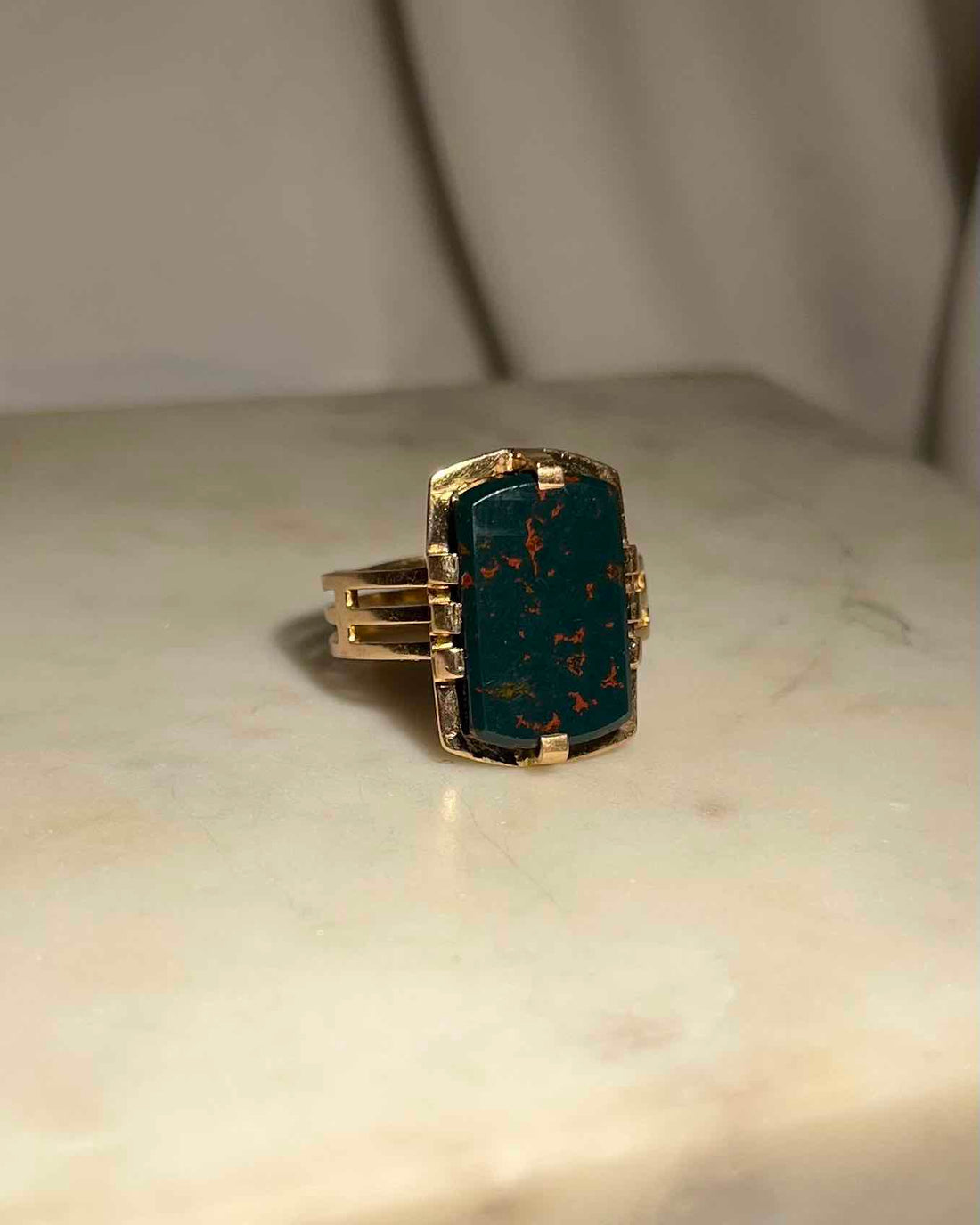 Chevalière vintage Jaspe Sanguin "Ambroise"