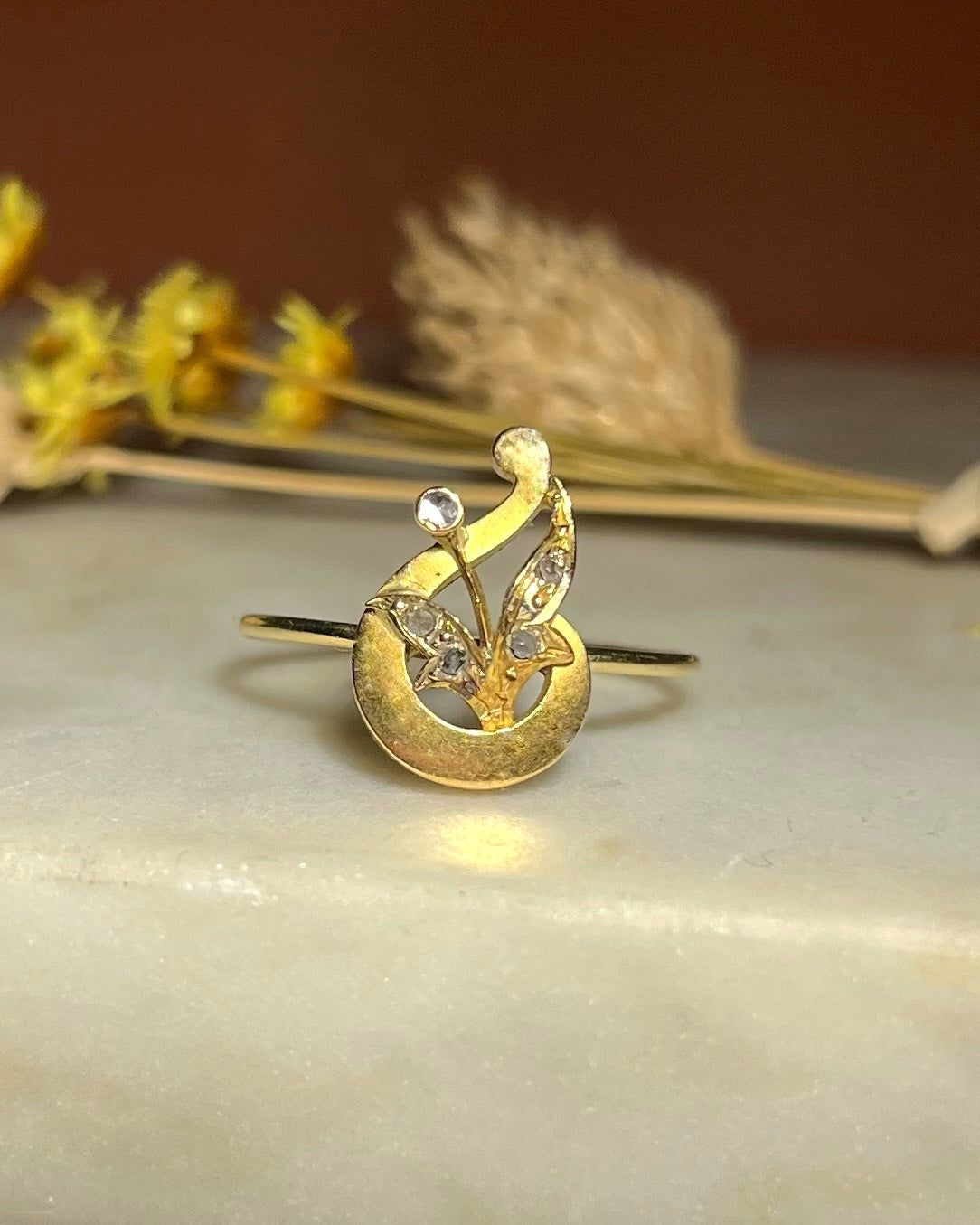 Bague vintage diamants &amp; Or &quot;Tida&quot;