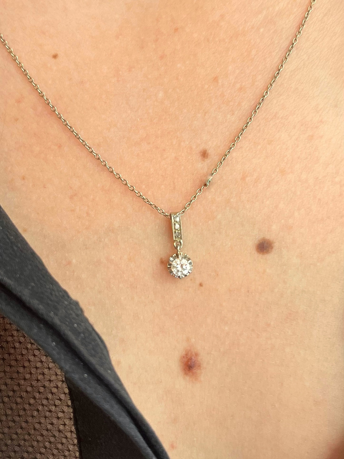 Pendentif diamant 0.23 carat vintage &quot;Hailey&quot;