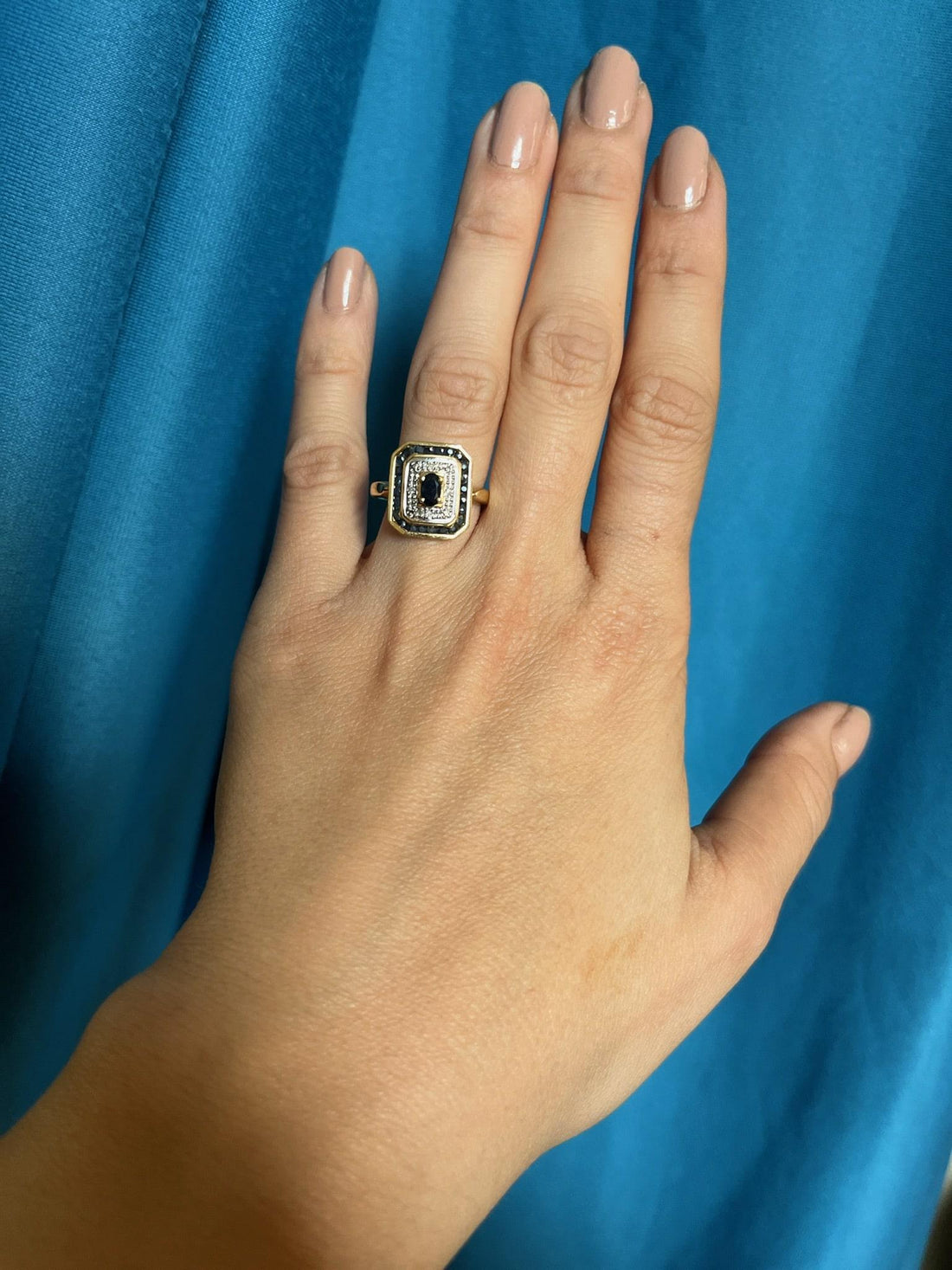 Bague style Art-Déco Saphirs et Diamants &quot;Calliste&quot;