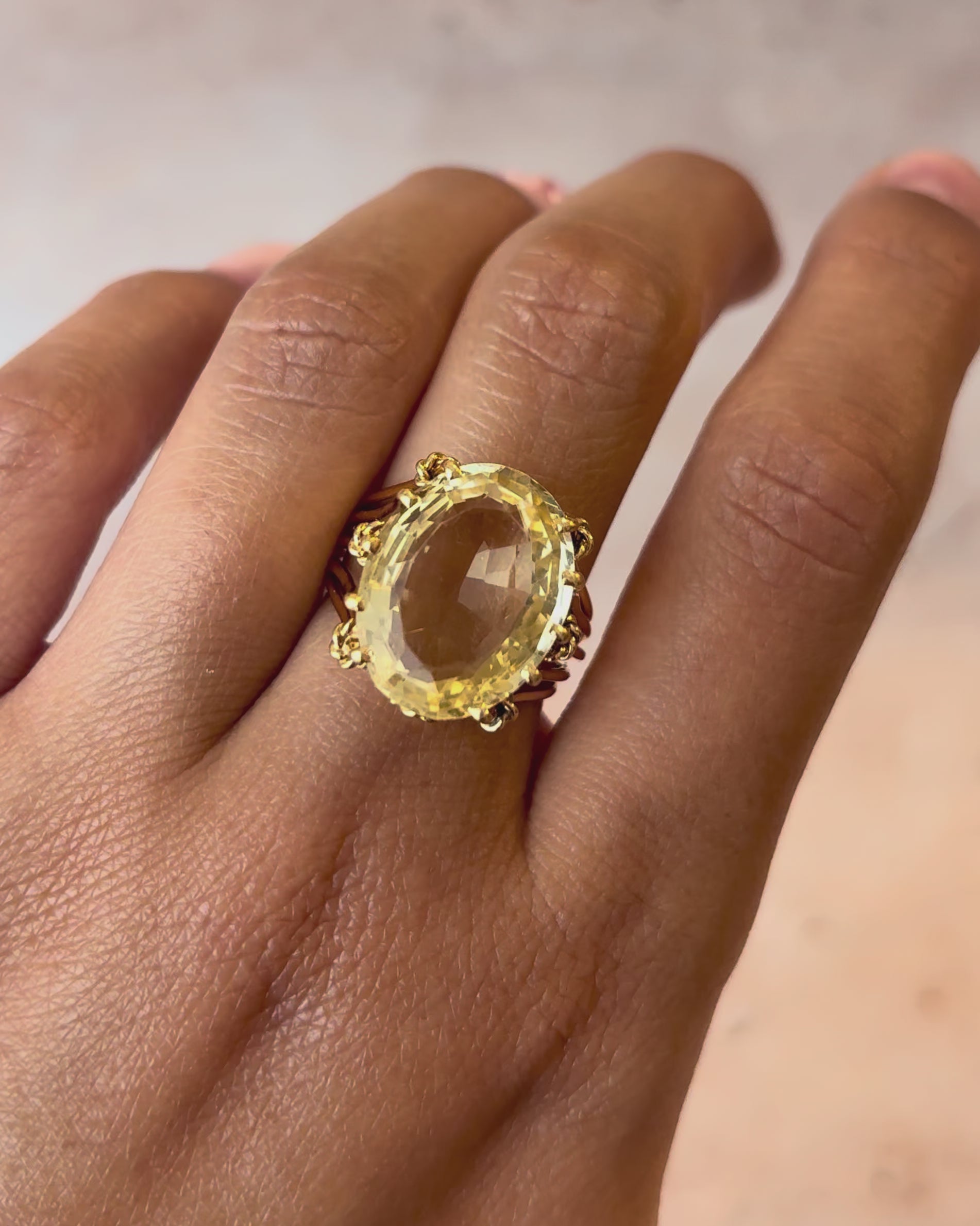 Bague Cocktail Citrine 11.20 carats &amp; Or 7.30g "Marnie"