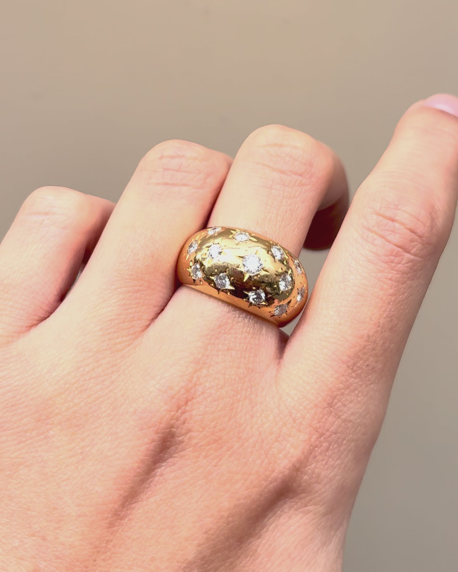 Ball Diamond Ring 1 carat &amp; Yellow Gold 9.32 g &quot;Amélie&quot;