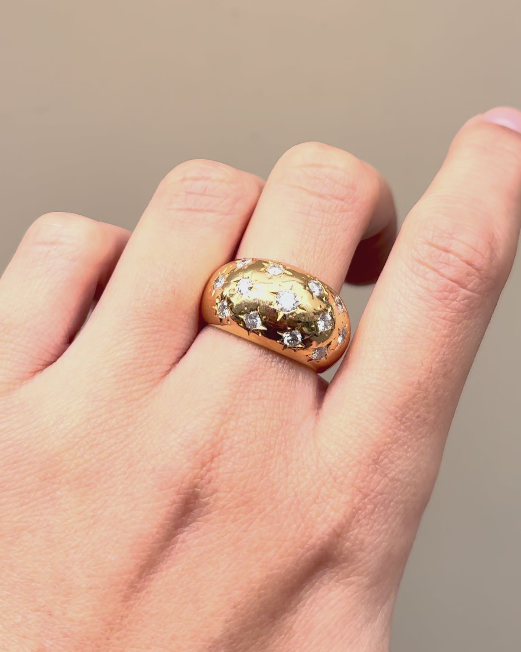 Ball Diamond Ring 1 carat &amp; Yellow Gold 9.32 g &quot;Amélie&quot;