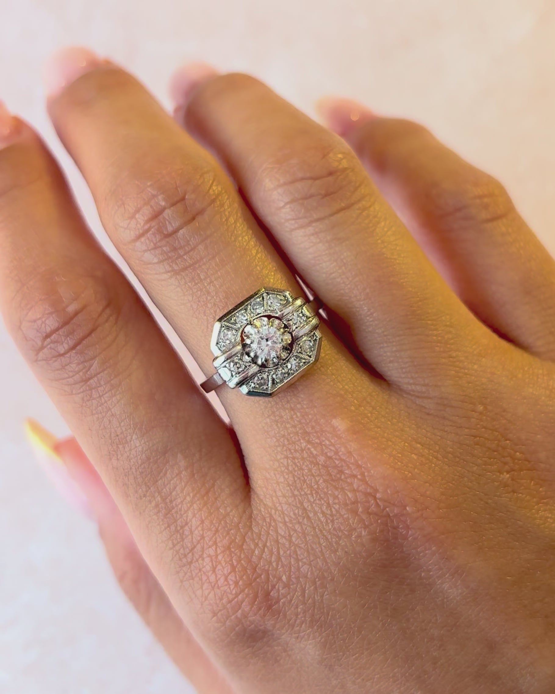 Bague Art-Déco Diamants 0.40 carat "Ariella"