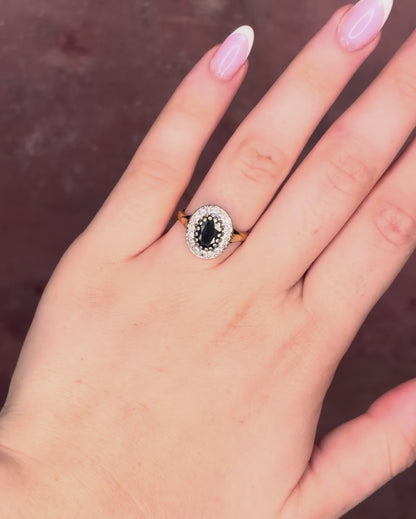 Marguerite Sapphire Ring 1.40 carat &amp; Diamonds 4.53g "Stéphanie"