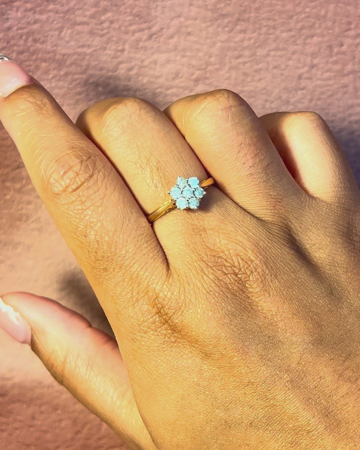 0.49-carat Diamond Daisy Ring &amp; Gold "Sylviane"