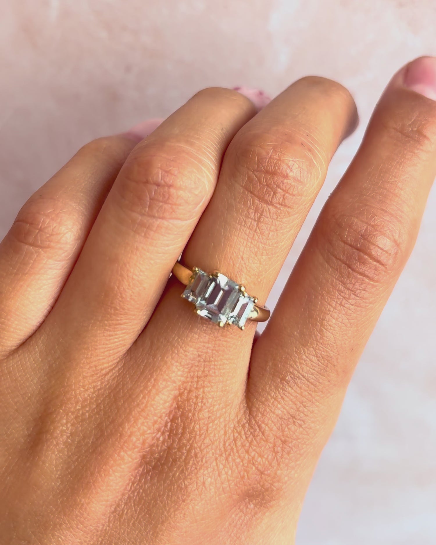 Bague Trilogie Aigues-Marines 1.65 carat "Paloma"