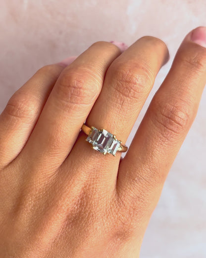 Bague Trilogie Aigues-Marines 1.65 carat "Paloma"